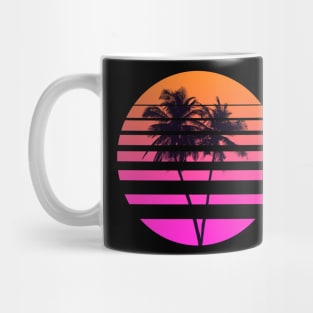 Tropical Palms in Retrowave Mug